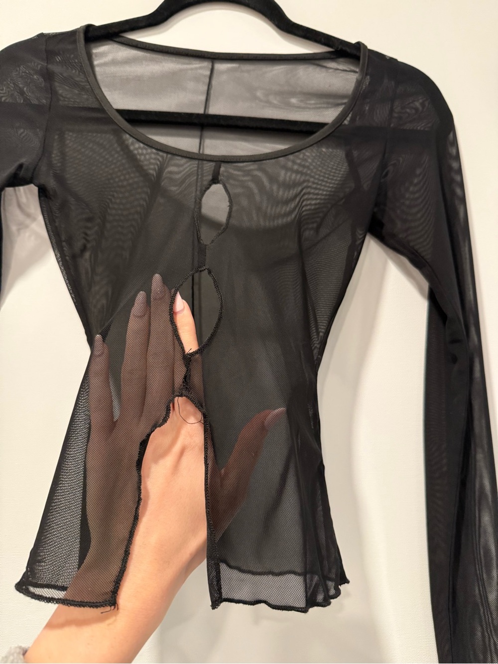 Tiger Mist Sheer Long Sleeve Mesh Top